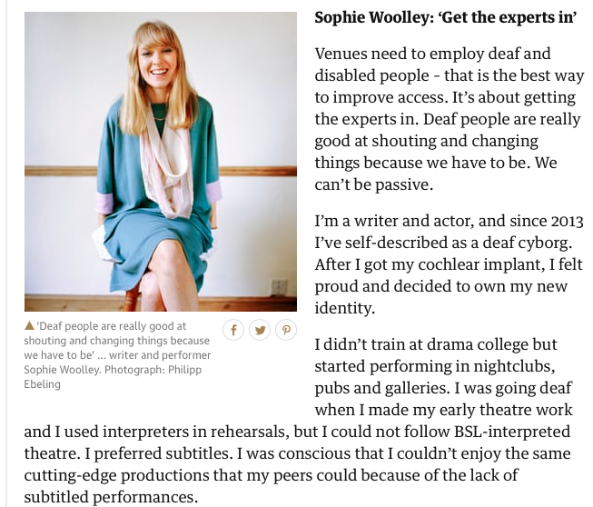 screenshot of guardian article including a photo of sophie in 2014